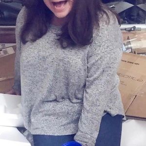 Coco Love Heather Gray Tulip Back Knit Top